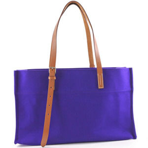 HERMES Etriviere Handbag x Leather Blue Purple O